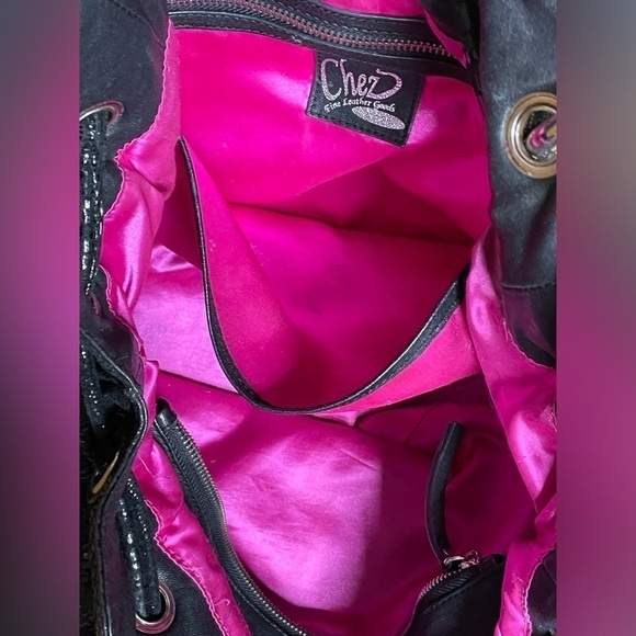 CHEZ FINE LEATHER GOODS by CHERYL LEATHER SNAKE HANDBAG SHOULDER LARGE‌ - Picture 7 of 9